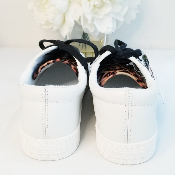 NWT Tretorn Nylite Plus Sneakers Leather Upper White with Animal Print Details - Picture 8 of 16